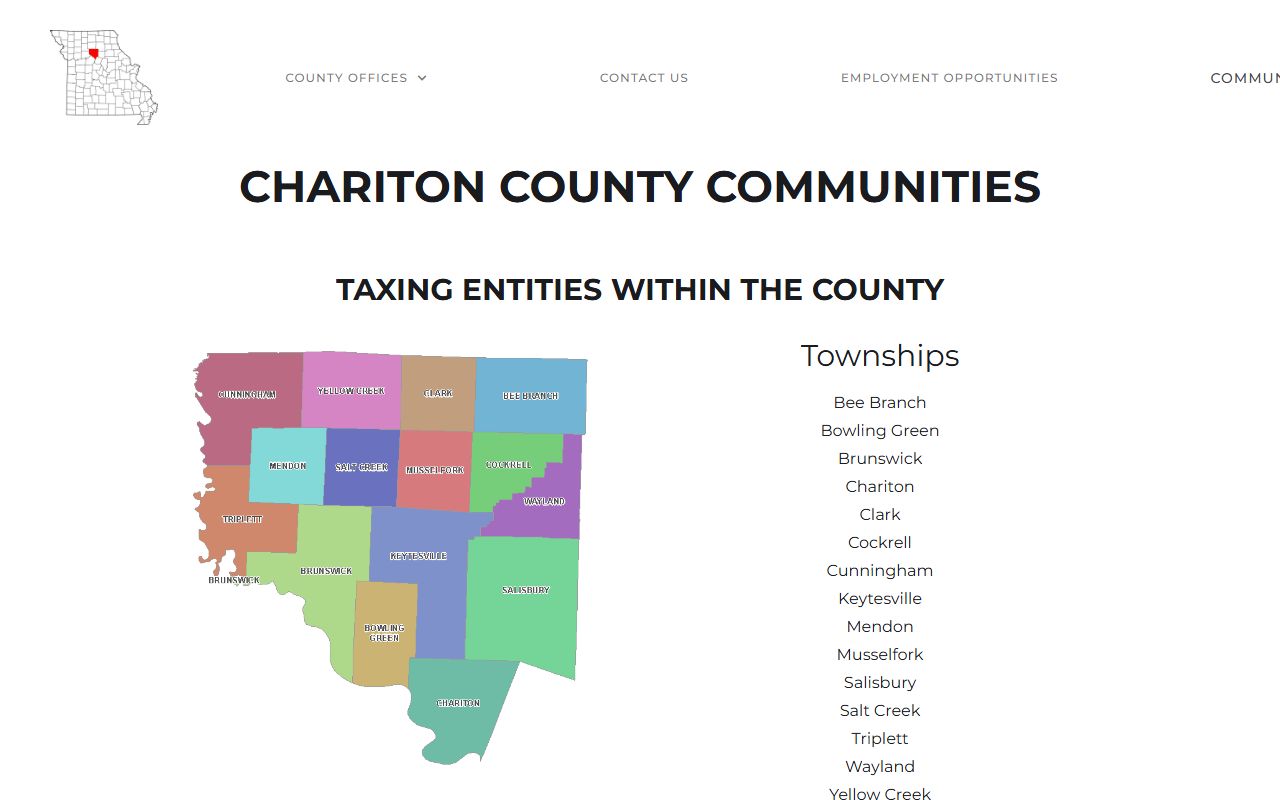 Chariton County clerk records community districts and local record context