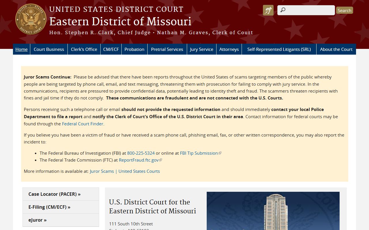 Chariton County court dockets U.S. District Court Eastern District of Missouri