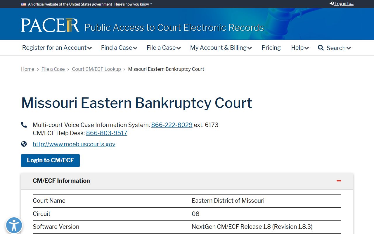 Chariton County Circuit Court federal bankruptcy record lookup