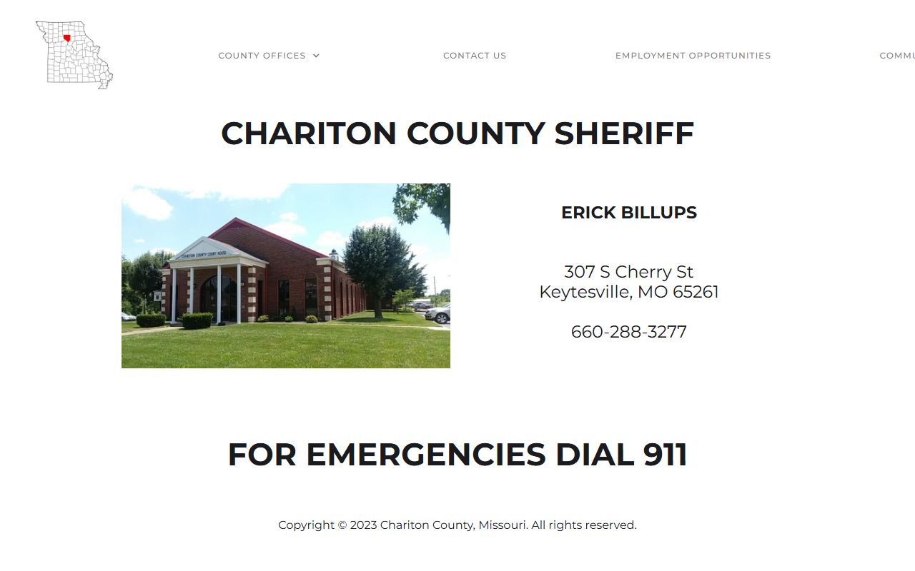 Chariton County Court records Sheriff page