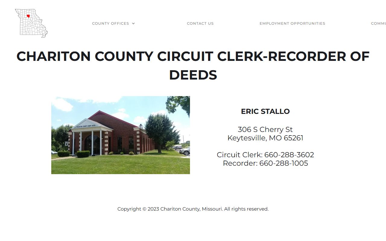 Chariton County Court records Circuit Clerk Recorder page