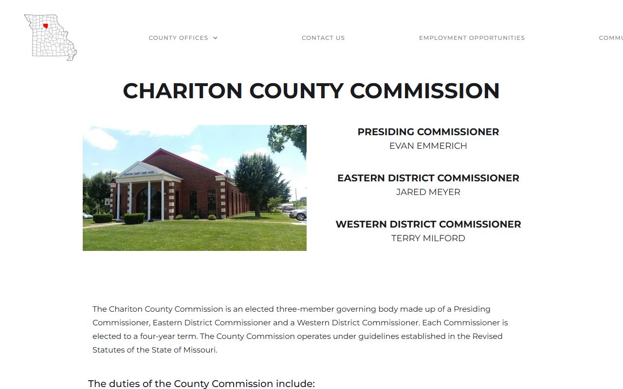 Chariton County Court records County Commission page