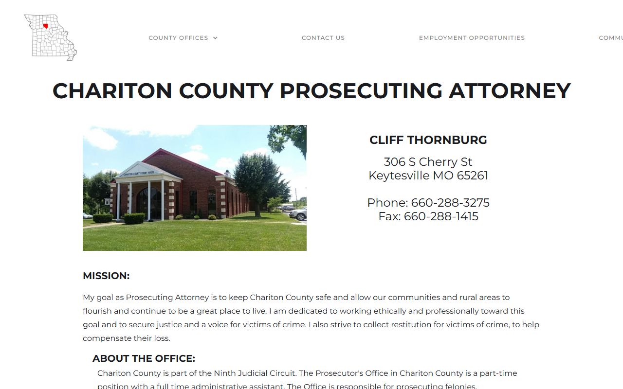 Chariton County Court records Prosecuting Attorney page